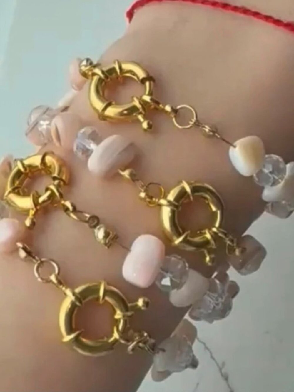 Real Shell and crystal a/b bead bracelet